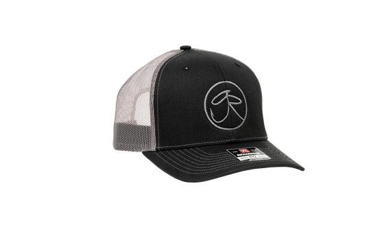 G-Ratt Baits® Circle Logo Trucker Hat – Black/Gray